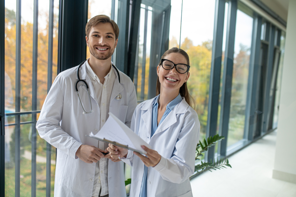 Two doctors smiling